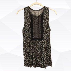 ✨LOFT Navy Blue Floral Sleeveless Blouse Size XSP